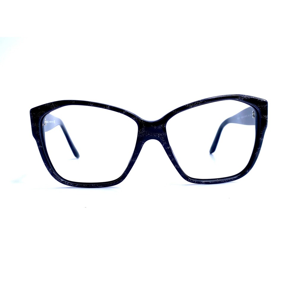 VTG Versace Black Oversized Cat Eye Glitter Glasses Italy MOD 427 60 15 140
